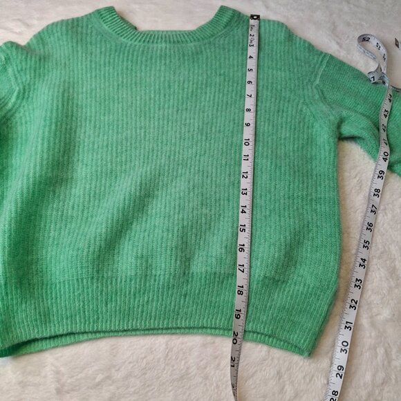 Line 100% Cashmere Sweater Sz M Crop Slouchy Preppy Boho Colorful - Picture 10 of 11